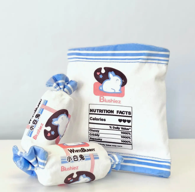 WHITE BUNNY CANDY INTERACTIVE/NOSEWORK DOG TOY - Blushiez