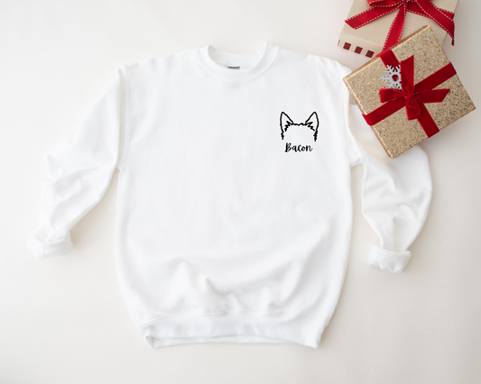 DOG EARS CREWNECK WHITE