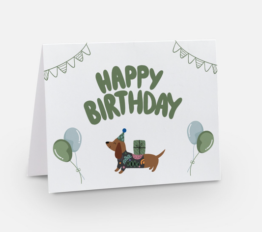 HAPPY BIRTHDAY DACHSHUND CARD