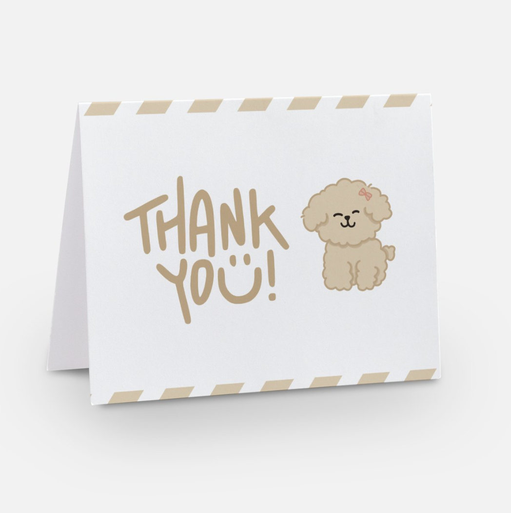 THANK YOU DOODLE CARD (BROWN)