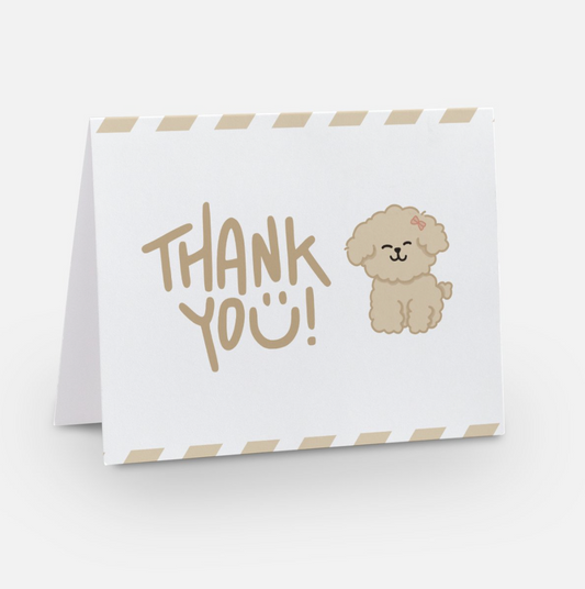 THANK YOU DOODLE CARD (BROWN)