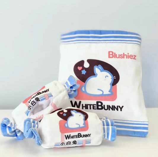 WHITE BUNNY CANDY INTERACTIVE/NOSEWORK DOG TOY - Blushiez