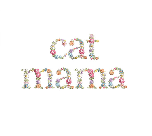 Custom Floral CAT MAMA Sweatshirt (White)